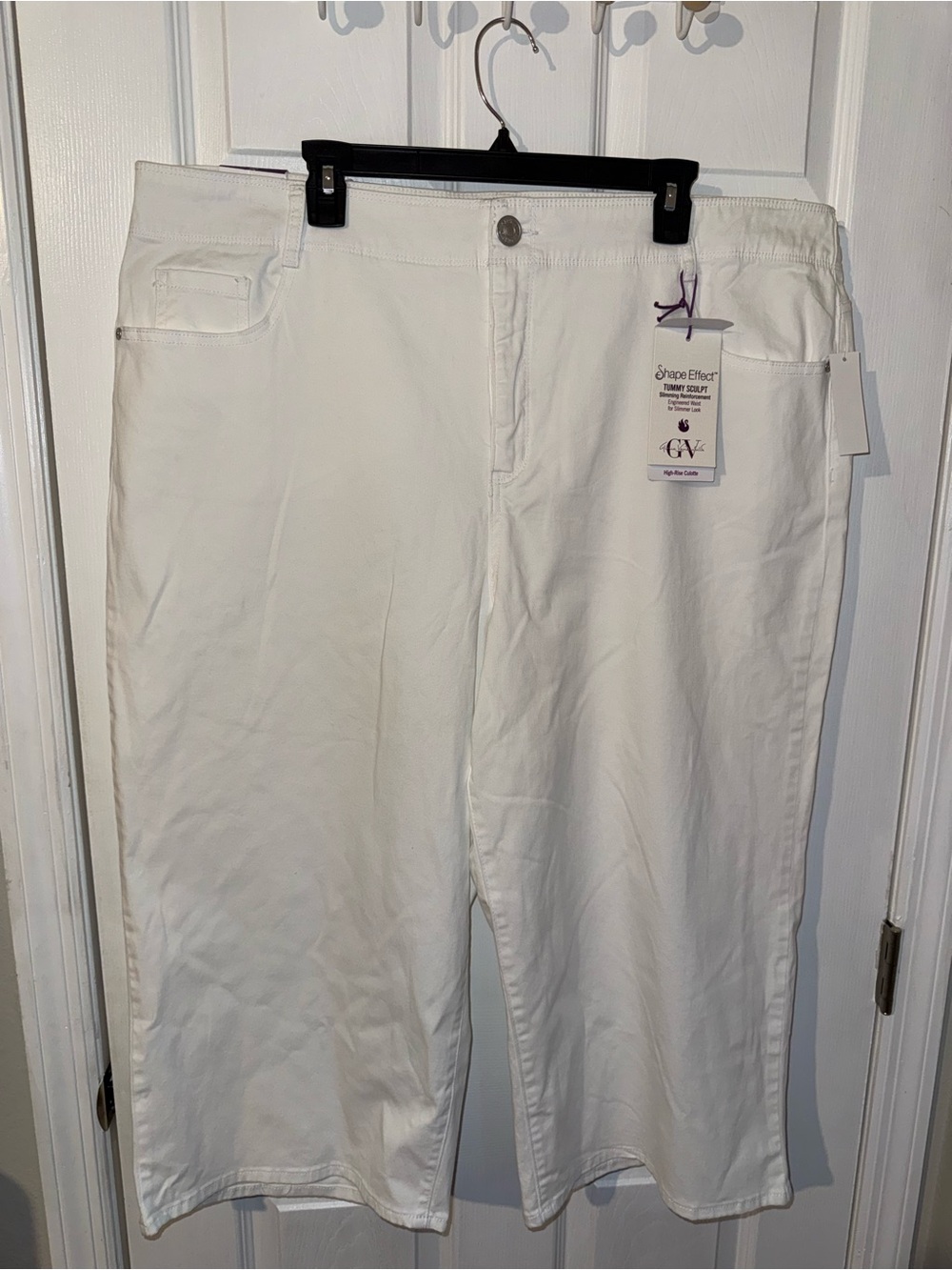 Gloria Vanderbilt Women's Amanda Jeans White Capri 22w High Rise Stretch NWT